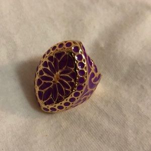 SOLD.  purple and gold enamel ring